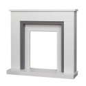 FOL104158 Adam Milan Fireplace in Pure White & Grey 39 Inch - Surround Only