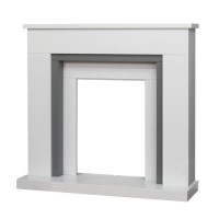 Adam White and Grey Freestanding Fireplace Surround Only 39" - Milan