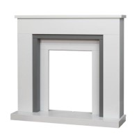 Adam Milan Fireplace in Pure White & Grey 39 Inch - Surround Only Adam Milan Fireplace in Pure White & Grey 39 Inch - Surround Only