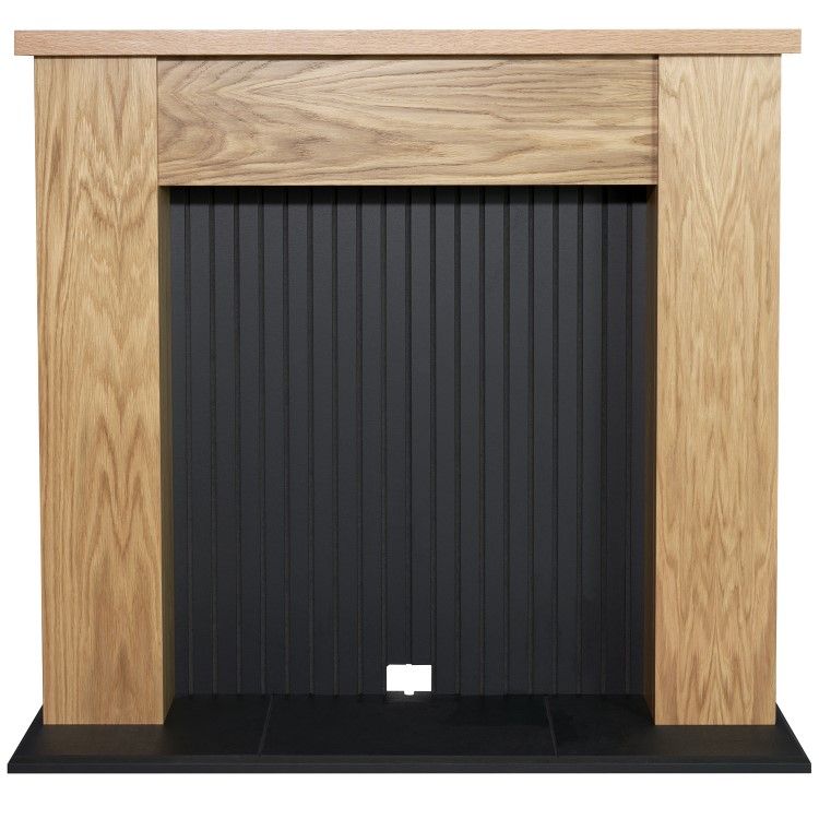 Adam Stove Fireplace in Oak & Black 48 inch - New England