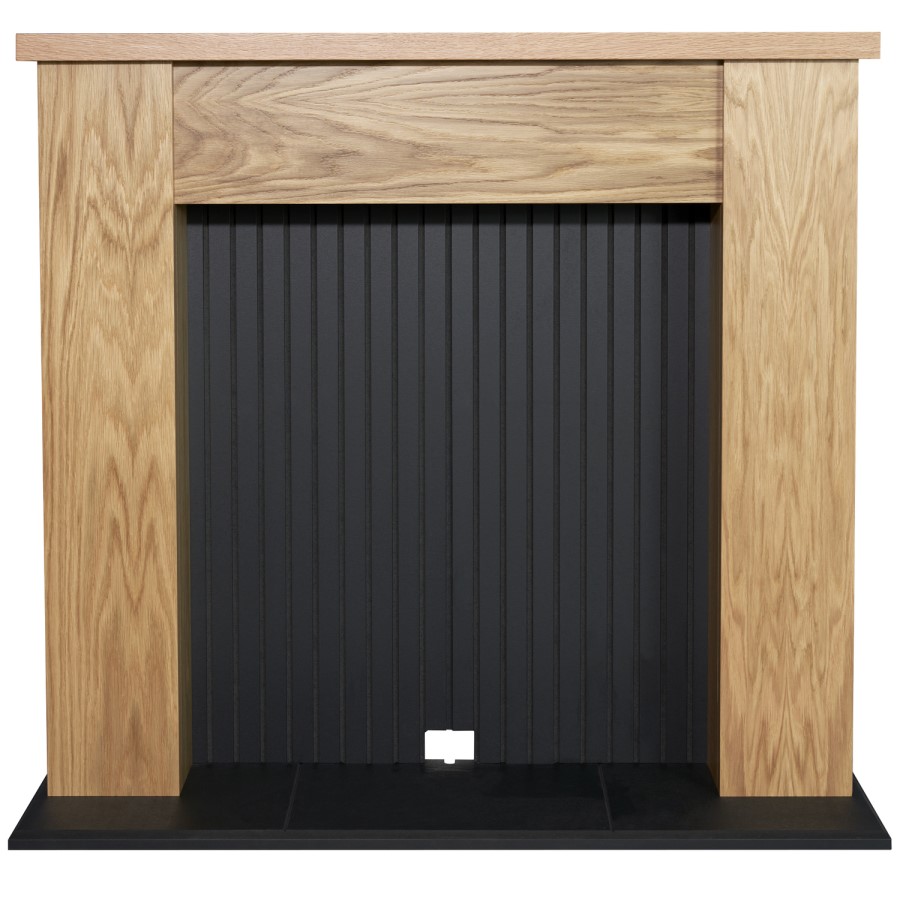 Adam Stove Fireplace in Oak & Black 48 inch - New England