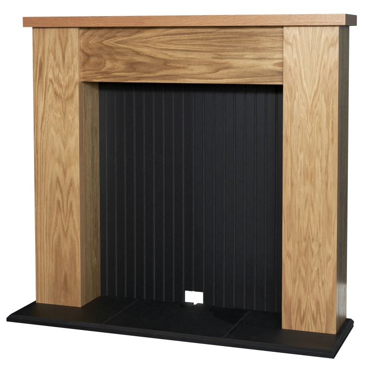 Adam Stove Fireplace in Oak & Black 48 inch - New England