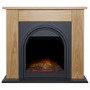 Oak and Grey Electric Fireplace Suite - 44 Inch - Adam Burlington