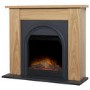 Oak and Grey Electric Fireplace Suite - 44 Inch - Adam Burlington