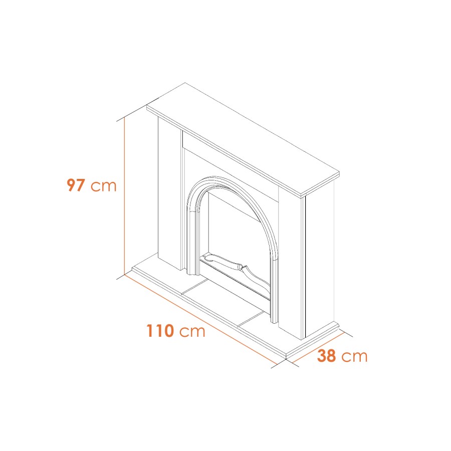 Oak and Grey Electric Fireplace Suite - 44 Inch - Adam Burlington