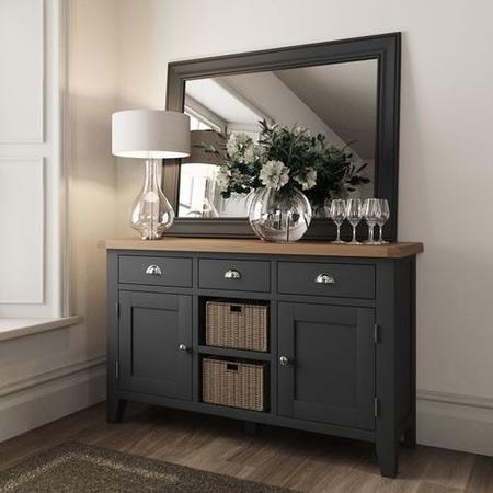 Large Dark Grey Sideboard with Storage 