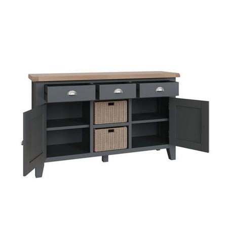 Large Dark Grey Sideboard with Storage 