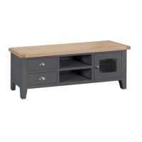 Charcoal TV Unit with Storage - TVs up to 65"