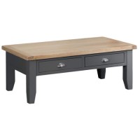 Large Dark Grey Coffee Table with Storage 