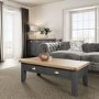 Large Dark Grey Coffee Table with Storage 