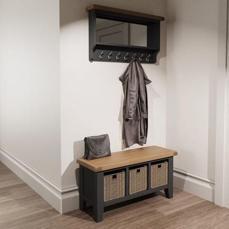 Dark Grey Hallway Bench with Storage