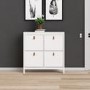 White Shoe Cabinet with 4 Compartments - Barcelona