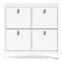 White Shoe Cabinet with 4 Compartments - Barcelona