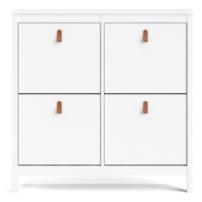 Black Shoe Cabinet with 4 Compartments - Barcelona - Furniture123