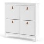 White Shoe Cabinet with 4 Compartments - Barcelona