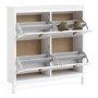 White Shoe Cabinet with 4 Compartments - Barcelona