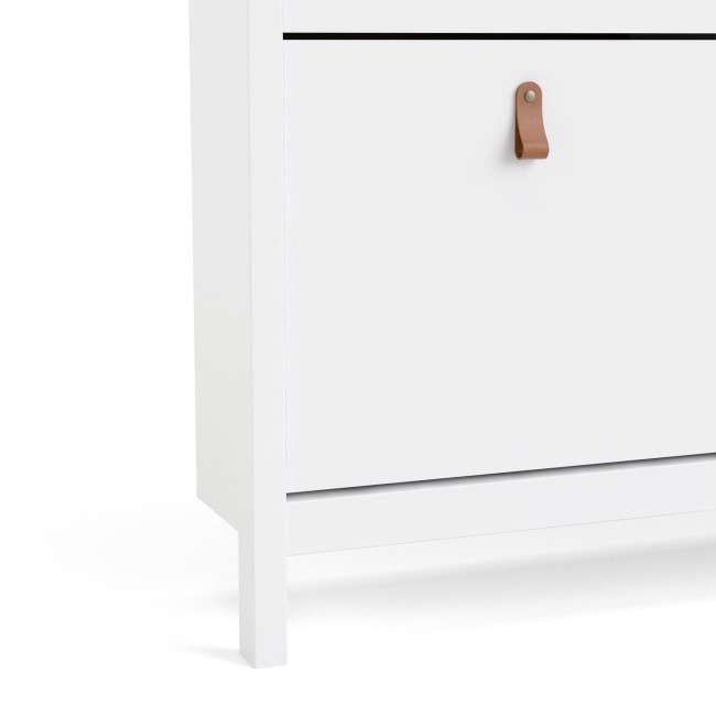 White Shoe Cabinet with 4 Compartments - Barcelona