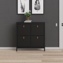 FOL104175 Black Shoe Cabinet with 4 Compartments - Barcelona 