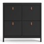 Black Shoe Cabinet with 4 Compartments - Barcelona 