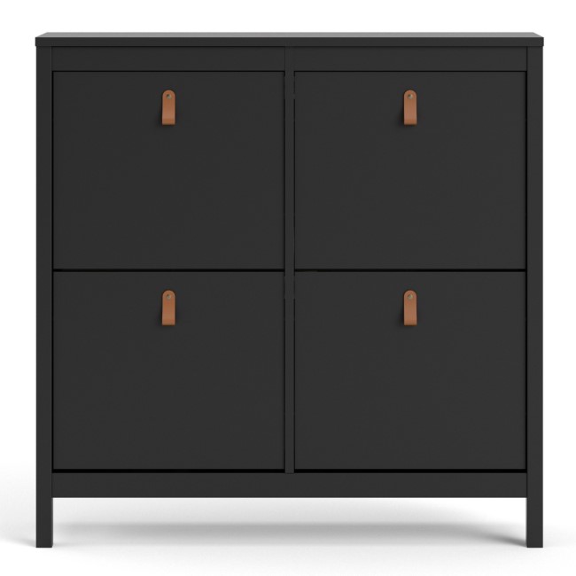 Black Shoe Cabinet with 4 Compartments - Barcelona 