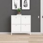 White Shoe Cabinet with 4 Compartments - Madrid 