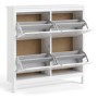 White Shoe Cabinet with 4 Compartments - Madrid 