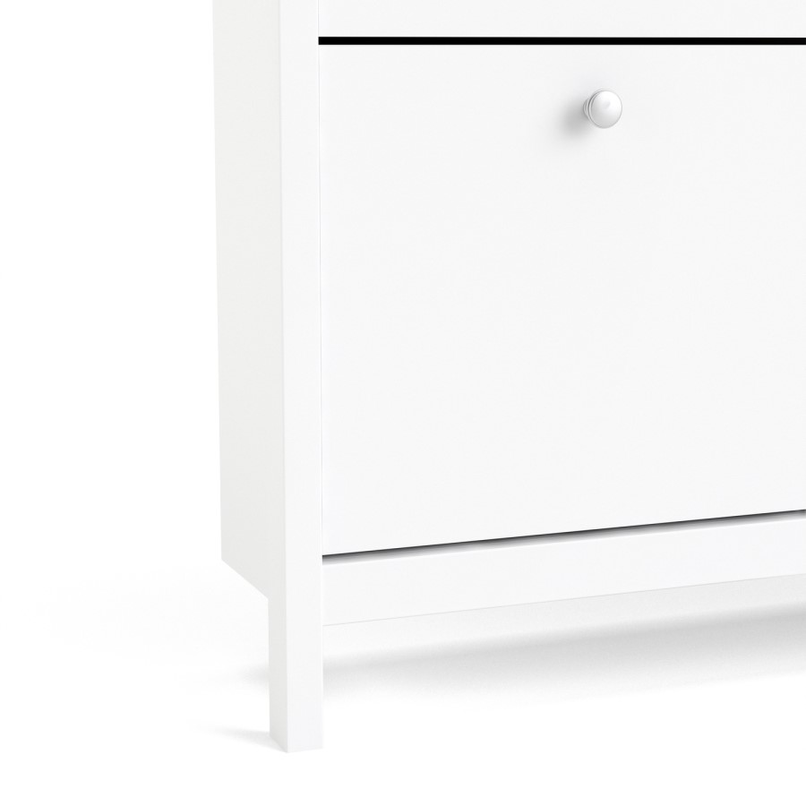 White Shoe Cabinet with 4 Compartments - Madrid 