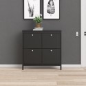 FOL104177 Black Shoe Cabinet with 4 Cabinets - Madrid 