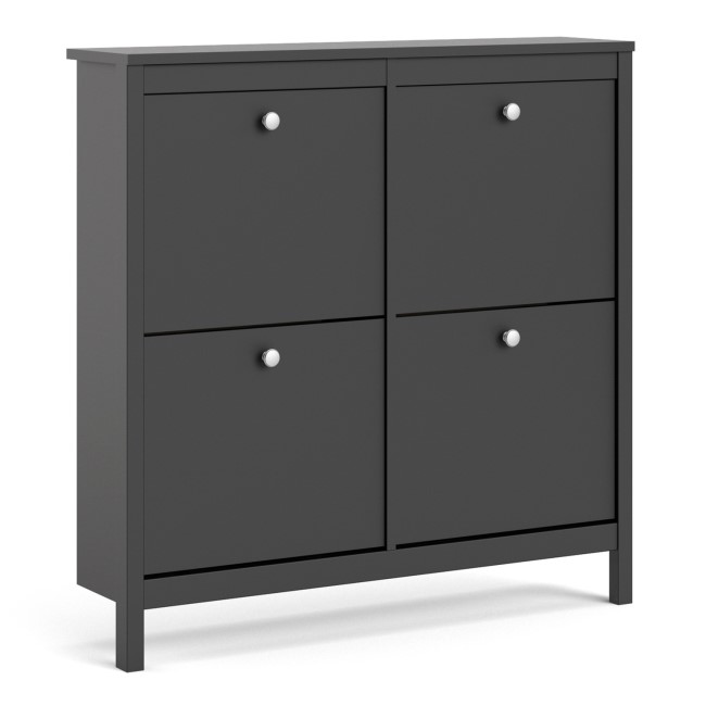 Black Shoe Cabinet with 4 Cabinets - Madrid 