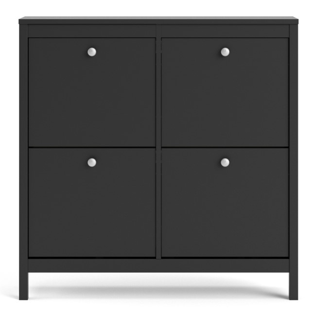 Black Shoe Cabinet with 4 Cabinets - Madrid 