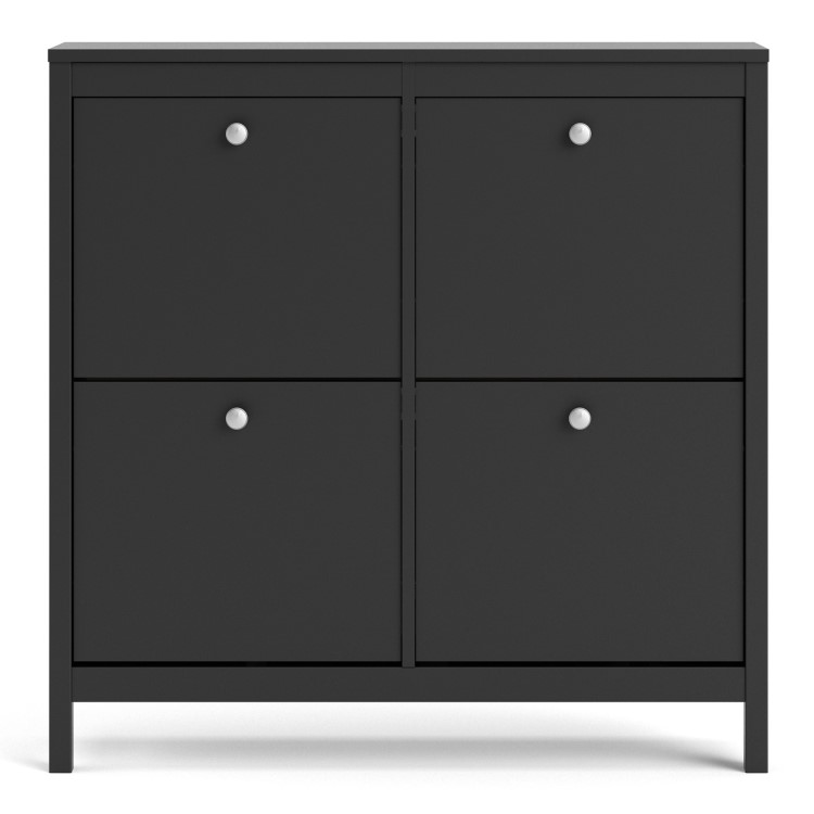 Black Shoe Cabinet with 4 Cabinets - Madrid 