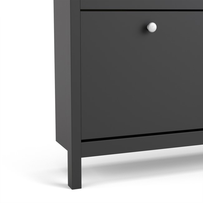 Black Shoe Cabinet with 4 Cabinets - Madrid 