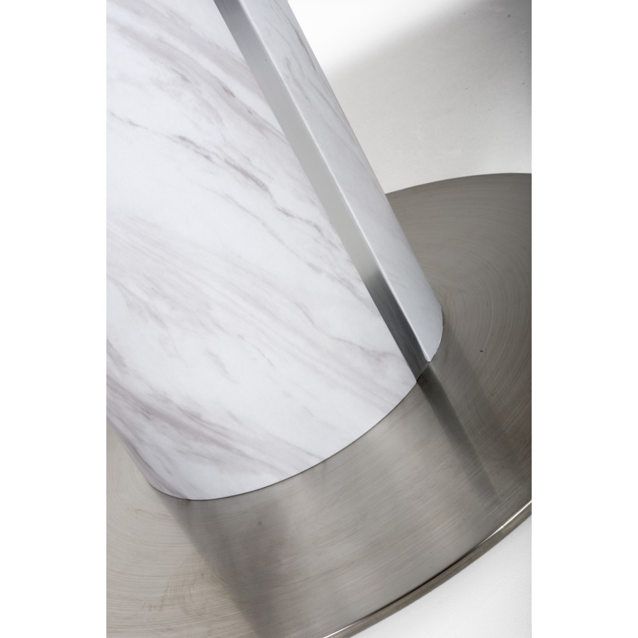 White Marble Round Extendable Dining Table - Seats 6
