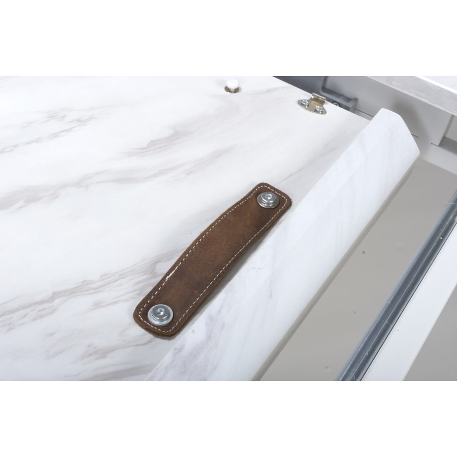 White Marble Round Extendable Dining Table - Seats 6