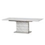 GRADE A1 - White Marble Extendable Dining Table 160-220cm - Etan