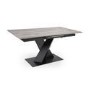 Large Grey Wood Extendable Dining Table - Seats 4-6 - Asher