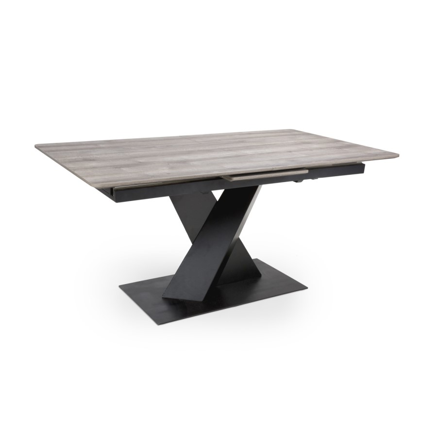 Large Grey Wood Extendable Dining Table - Seats 4-6 - Asher