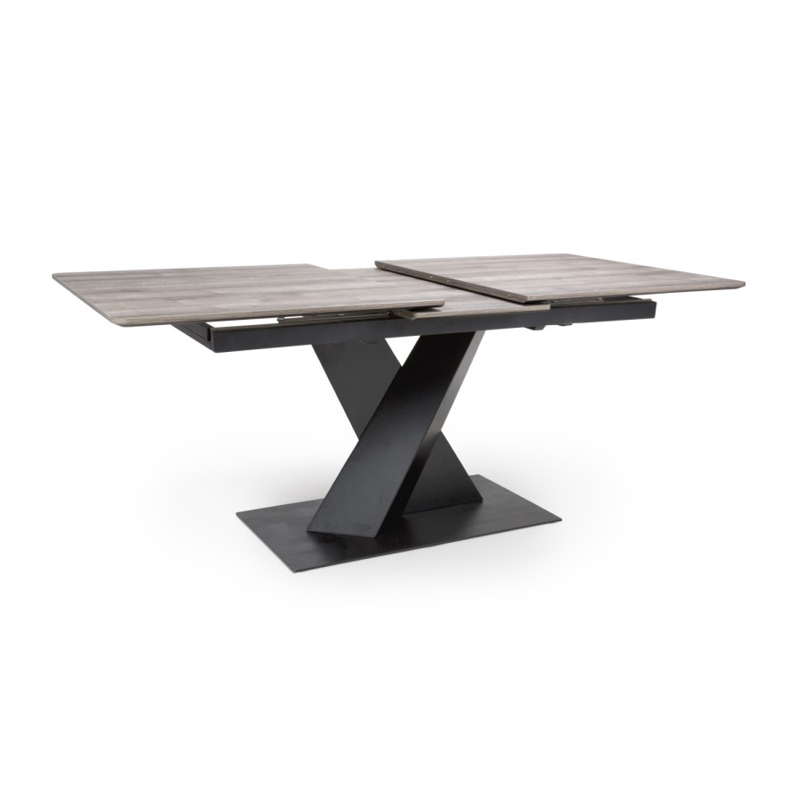 Large Grey Wood Extendable Dining Table - Seats 4-6 - Asher