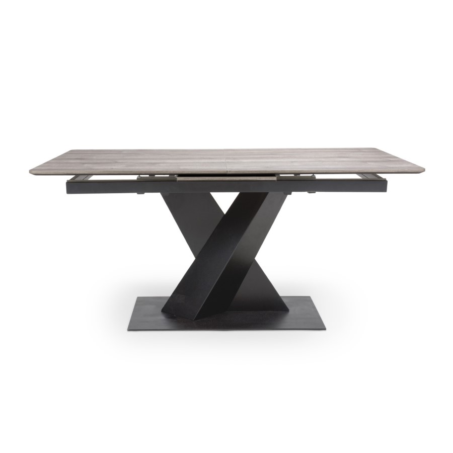 Large Grey Wood Extendable Dining Table - Seats 4-6 - Asher