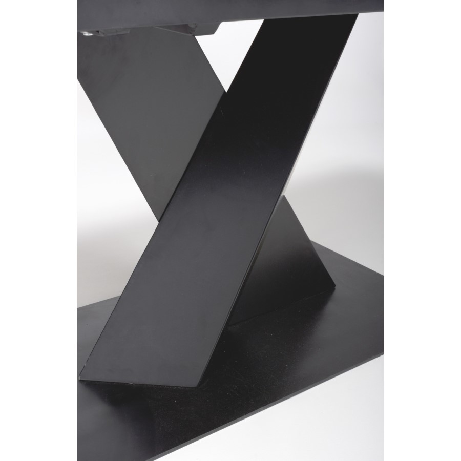 Large Grey Wood Extendable Dining Table - Seats 4-6 - Asher