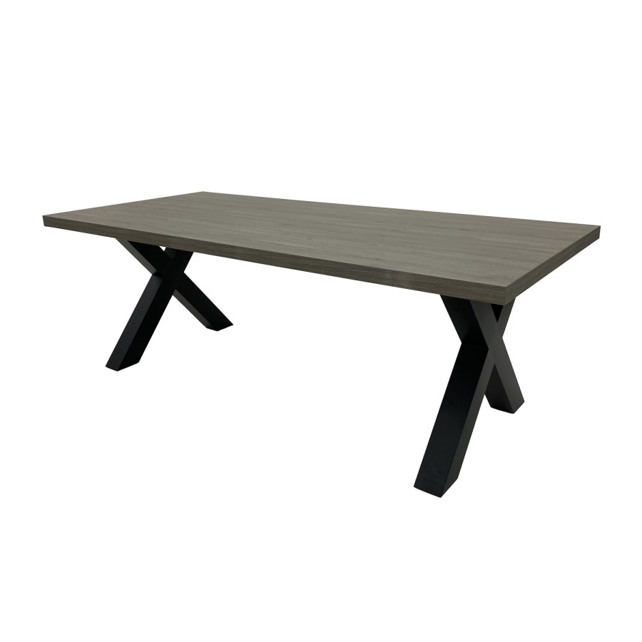 Large Grey Wooden Dining Table - Seats 6 - Kobe
