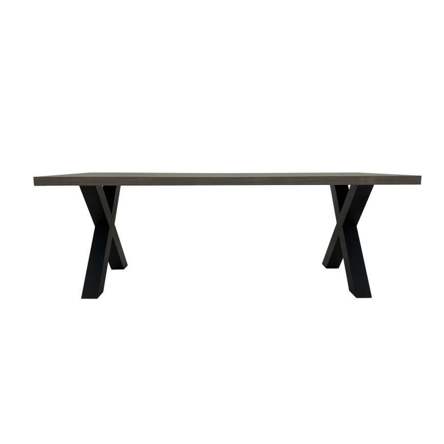 Large Grey Wooden Dining Table - Seats 6 - Kobe