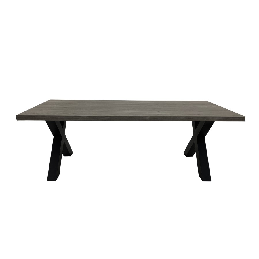 Large Grey Wooden Dining Table - Seats 6 - Kobe