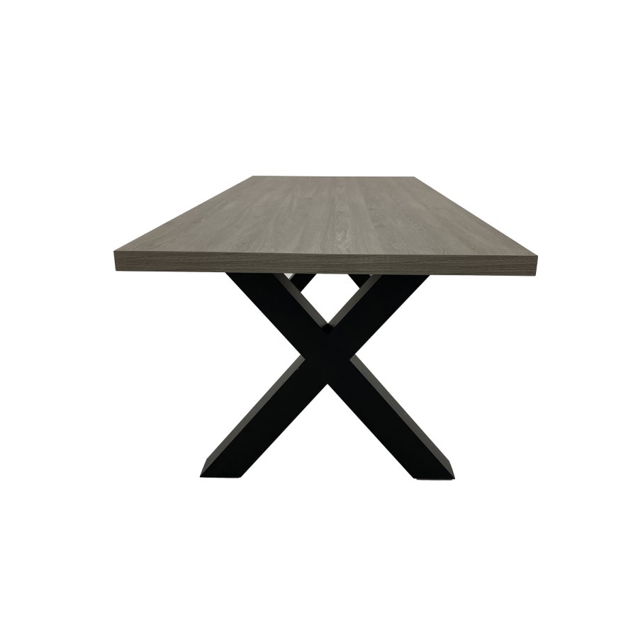 Large Grey Wooden Dining Table - Seats 6 - Kobe