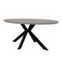 Large Oval Wood Effect Dining Table - Seats 6 - Liberty