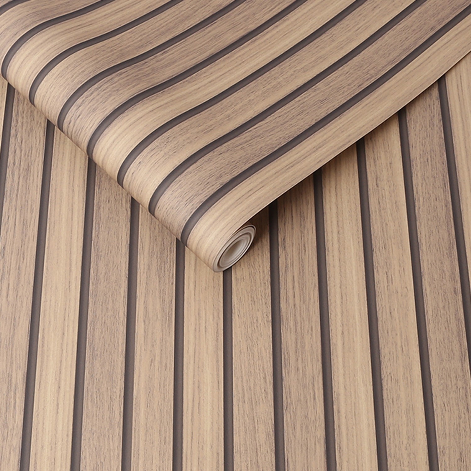 Natural Wood Slat Wallpaper - Fresco - Furniture123