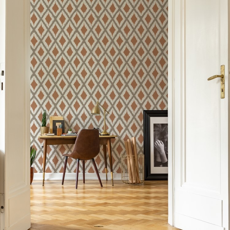 Orange Geometric Wallpaper - Fresco