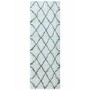 Scandi Berber Runner Rug in White and Blue - 80x240cm - Alto