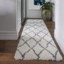 Scandi Berber Runner Rug in White and Blue - 80x240cm - Alto