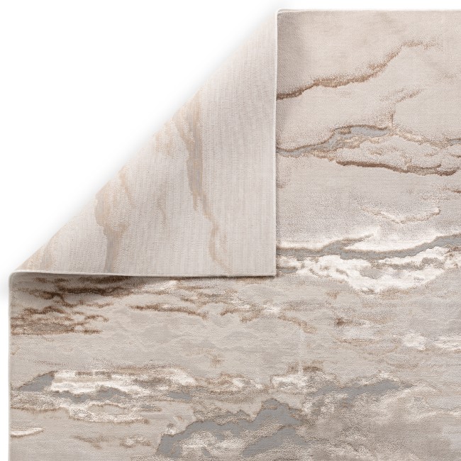 Beige Runner Rug with Marble Effect - 240 x 66 cm - Aurora